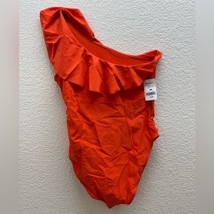 Orange one piece swimsuit